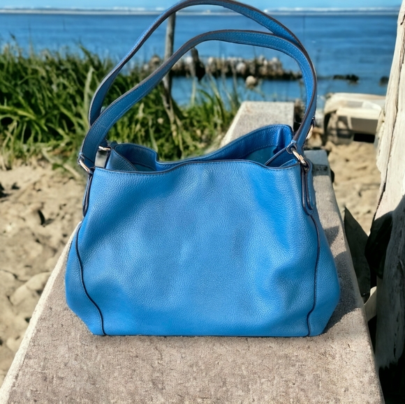 Coach 🔹️Cadet Blue🔹️Leather Carriage Edie Shoulder Bag - Picture 2 of 3